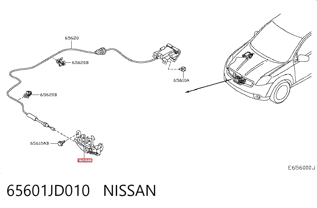 Fecho da capota para Nissan Qashqai I J10