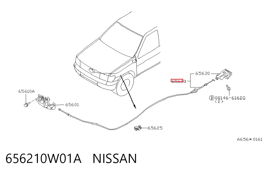 Cabo de abertura da capota para Nissan Pathfinder  R50