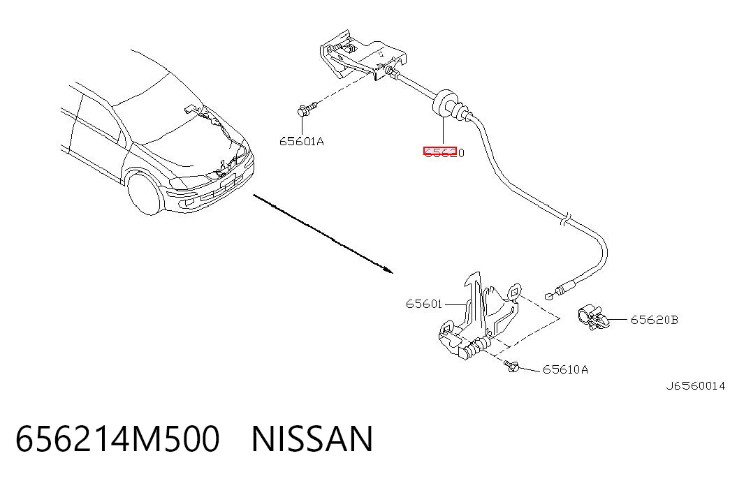 Cabo de abertura da capota Nissan Almera II N16 ao melhor preço
