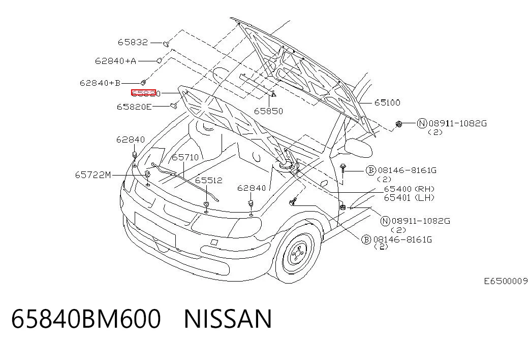 Isolamento de ruído da capota Nissan Almera II N16 ao melhor preço
