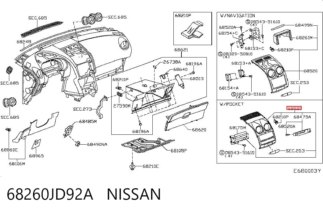 68260JD92A Nissan/Infiniti
