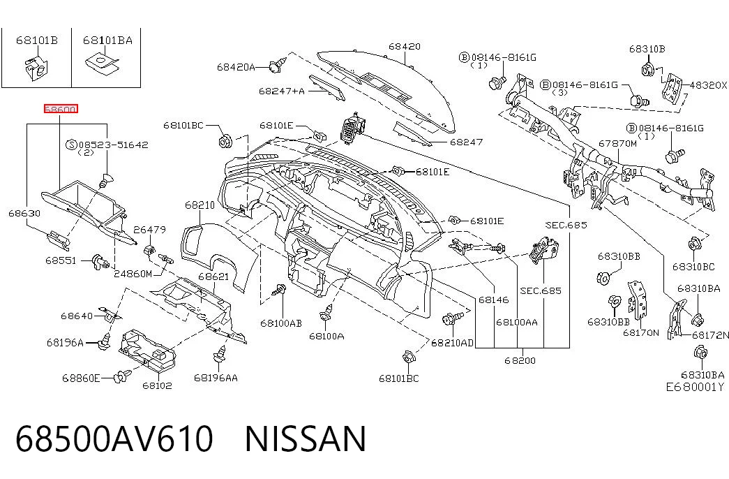 68500AV610 Nissan/Infiniti
