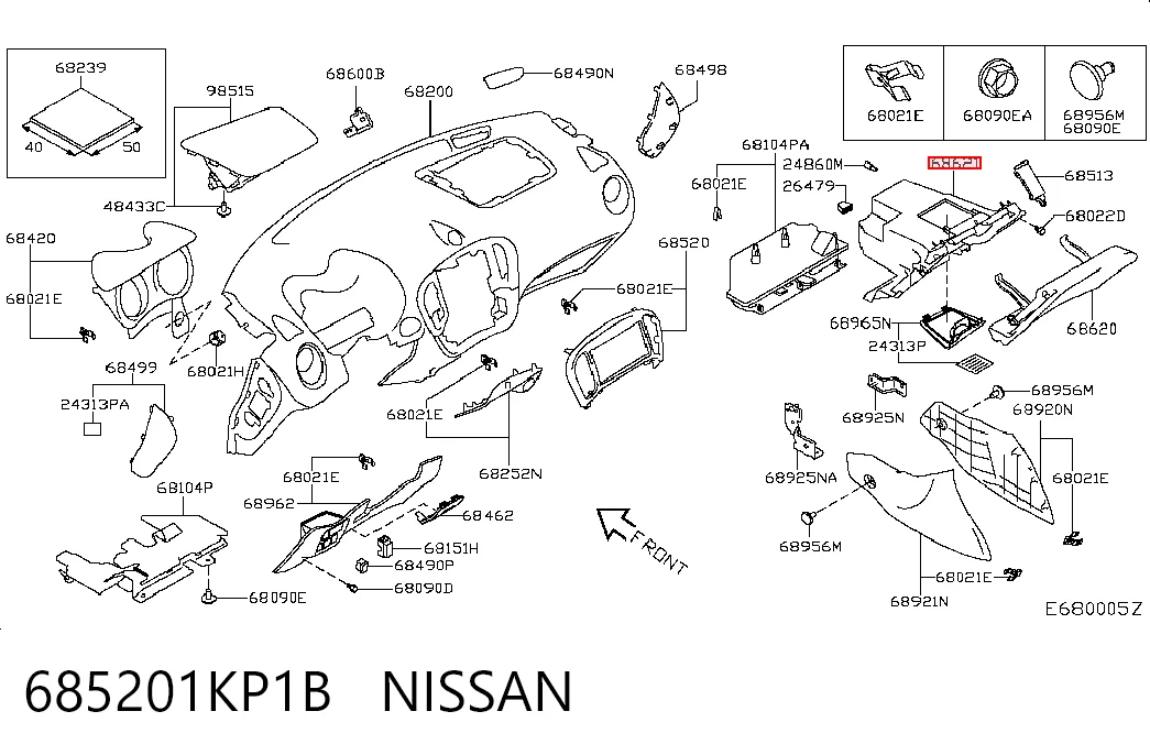 Caixa para porta-luvas (porta-luvas) Nissan JUKE  F15 ao melhor preço
