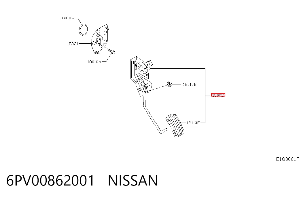 Pedal de gás (de acelerador) para Nissan Primera  P12