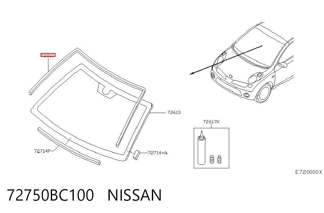 Moldura de pára-brisas Nissan Micra  K12 ao melhor preço