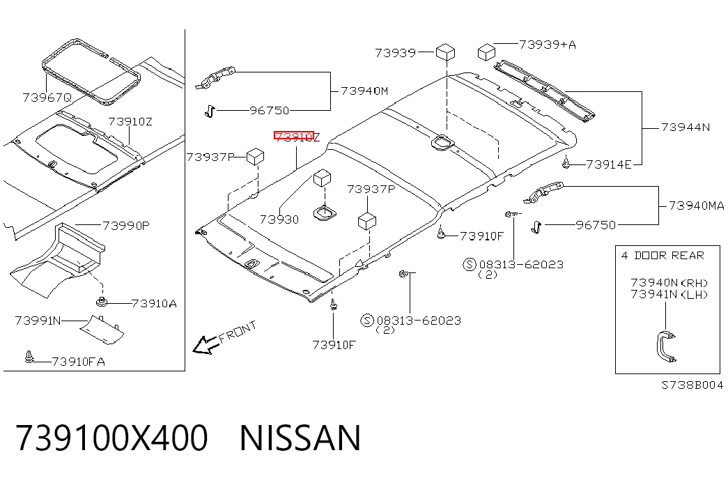 Revestimento do teto Nissan Terrano II R20 ao melhor preço