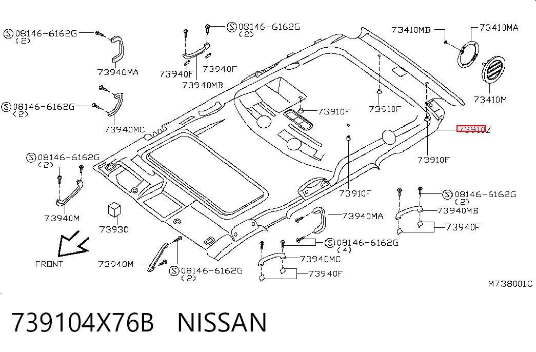 Revestimento do teto Nissan Pathfinder  R51M ao melhor preço