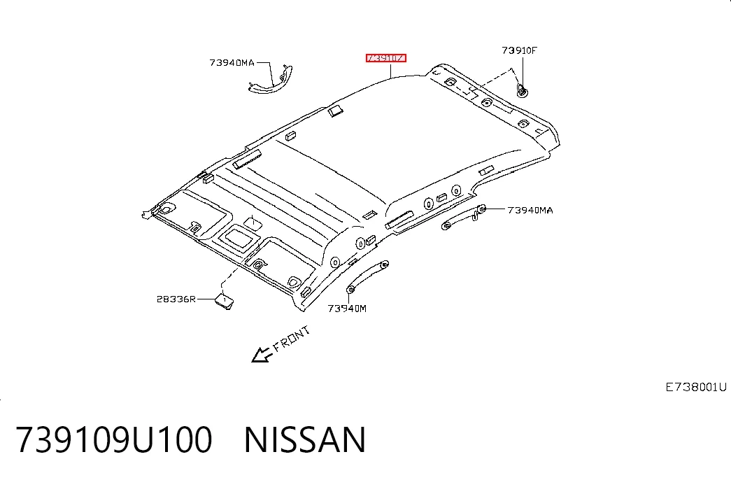 Revestimento do teto Nissan Note  E11 ao melhor preço