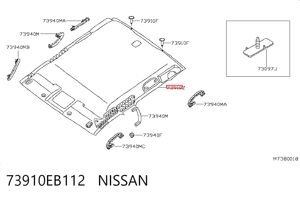 Revestimento do teto Nissan Navara D40 ao melhor preço