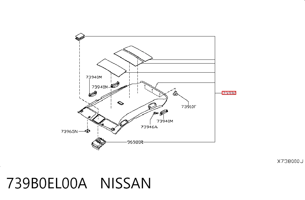 Revestimento do teto para Nissan Tiida C11X