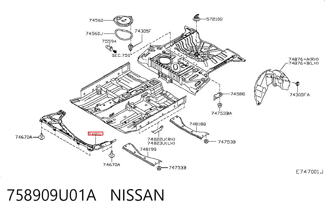 Proteção de motor, de panela (da seção de motor) Nissan Note  E11 ao melhor preço