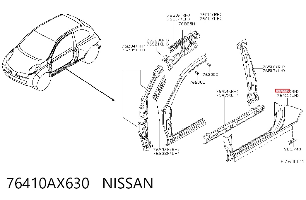 Acesso externo direito Nissan Micra K12 ao melhor preço