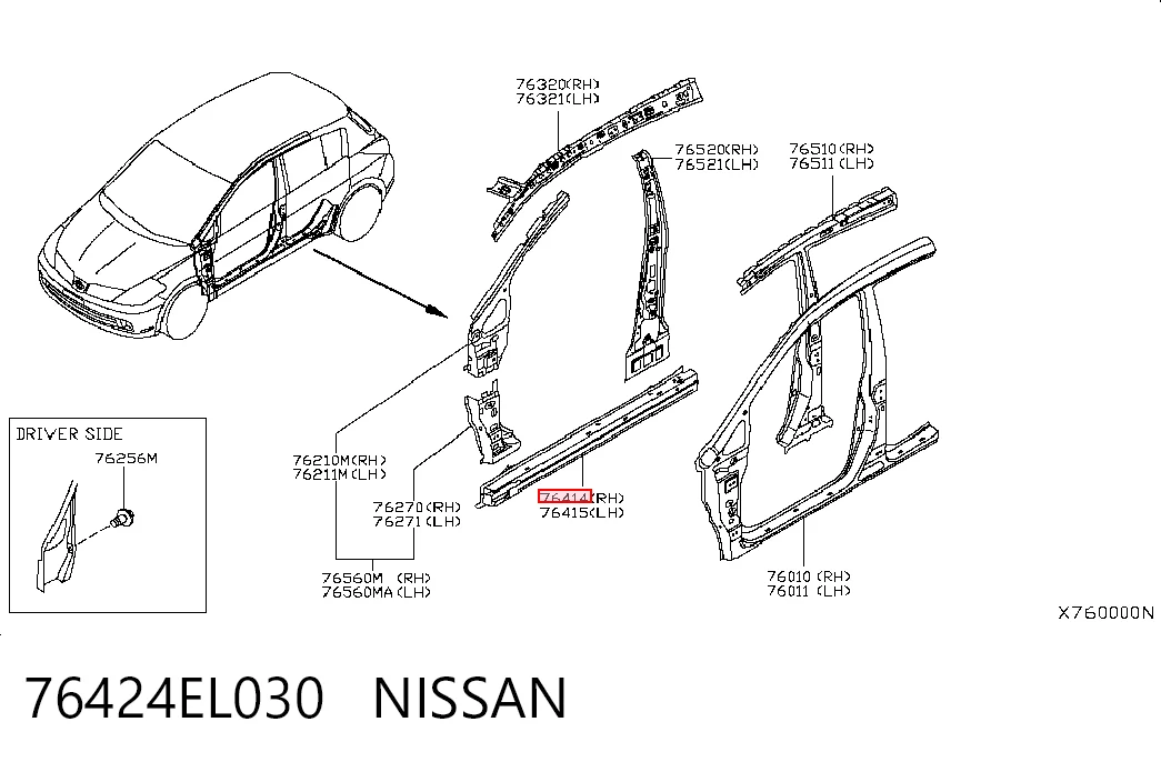 Acesso externo direito Nissan Tiida C11X ao melhor preço