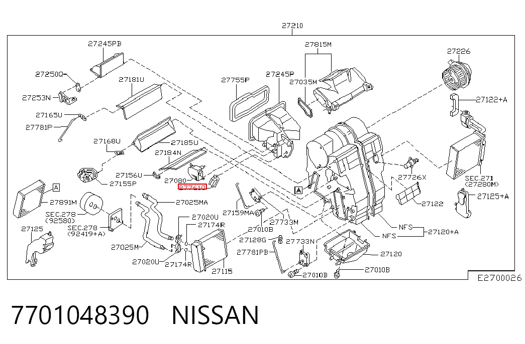 7701048390 Nissan/Infiniti Resistor (resistência) de ventilador de forno (de aquecedor de salão)