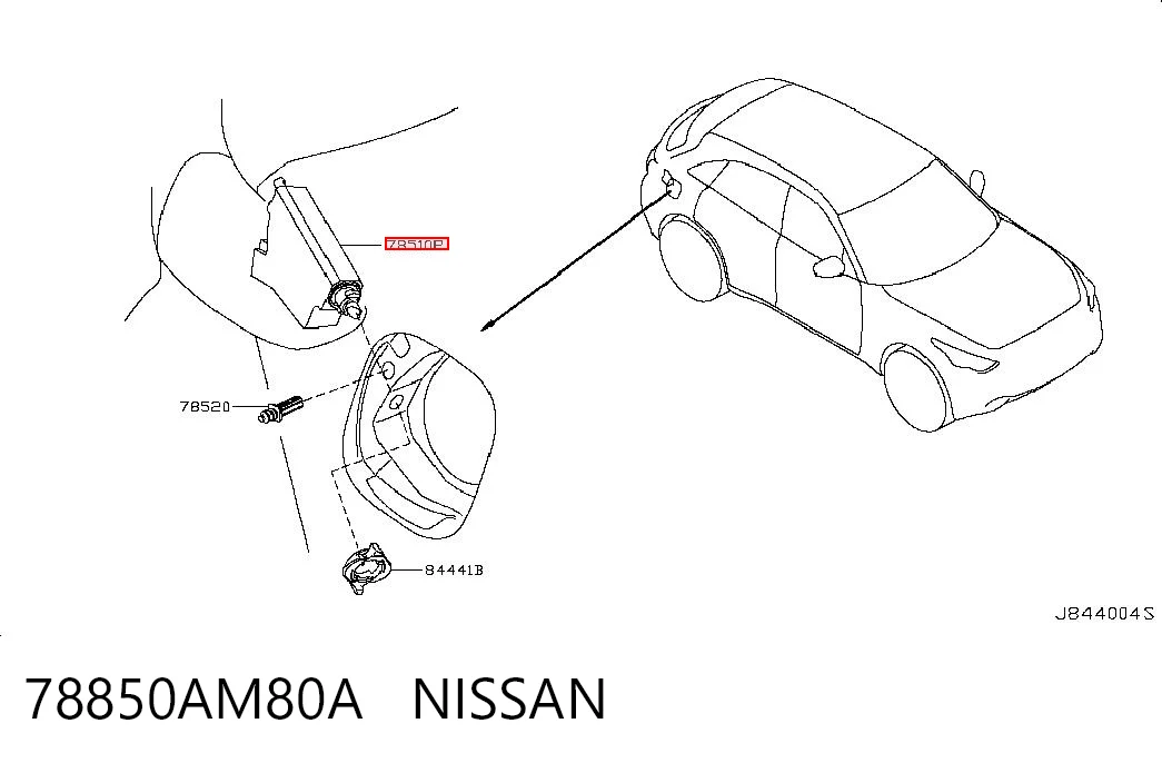 78850AM80A Nissan/Infiniti Fecho de abertura do alcapão do tanque de combustível