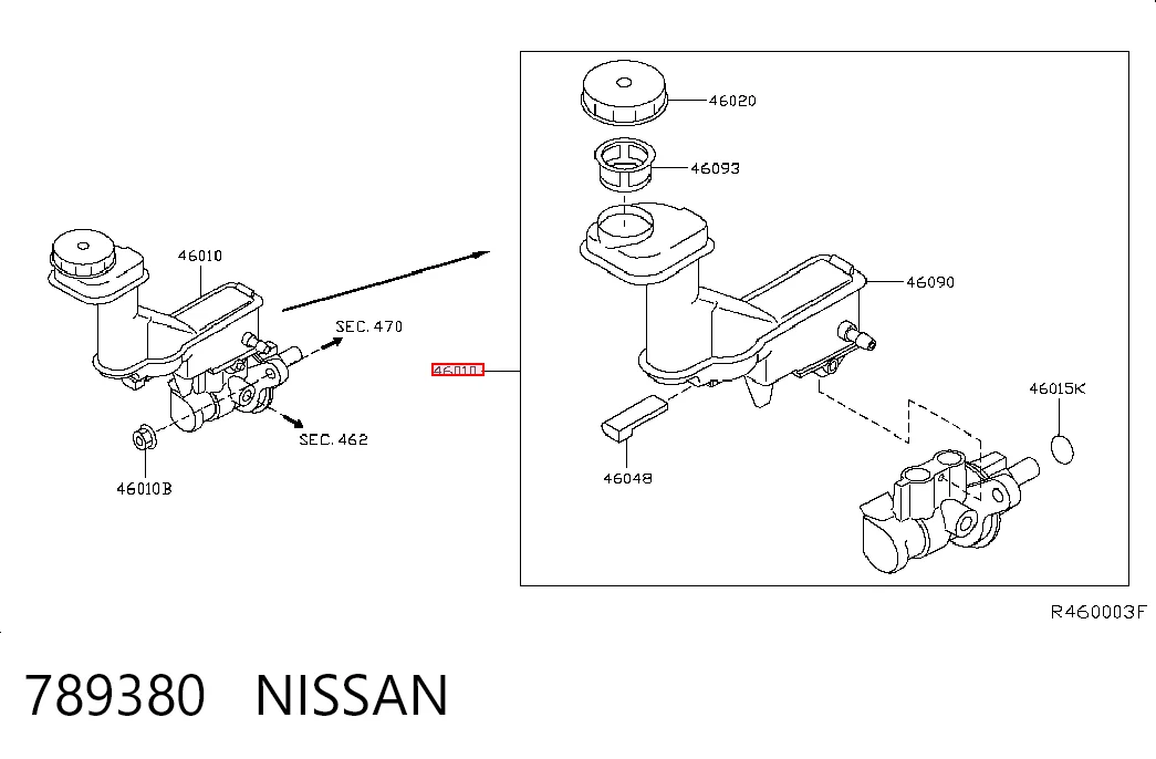Cilindro mestre do freio Nissan Qashqai II J11