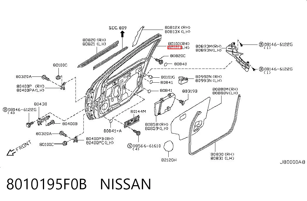 Porta dianteira esquerda para Nissan Almera B10RS