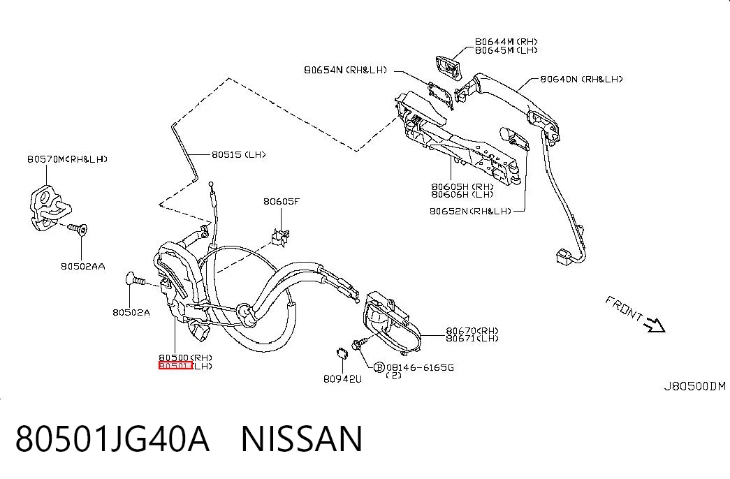 Fecho da porta dianteira esquerda Nissan X-Trail  T31 ao melhor preço