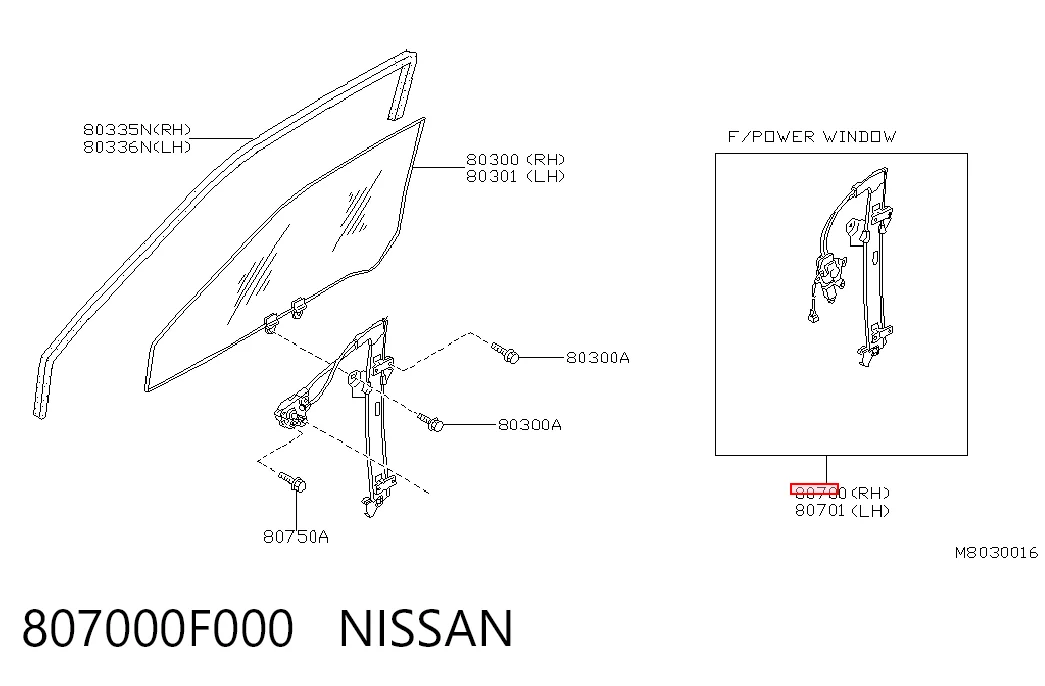 Compre Mecanismo de acionamento de vidro da porta dianteira direita Nissan Terrano 2