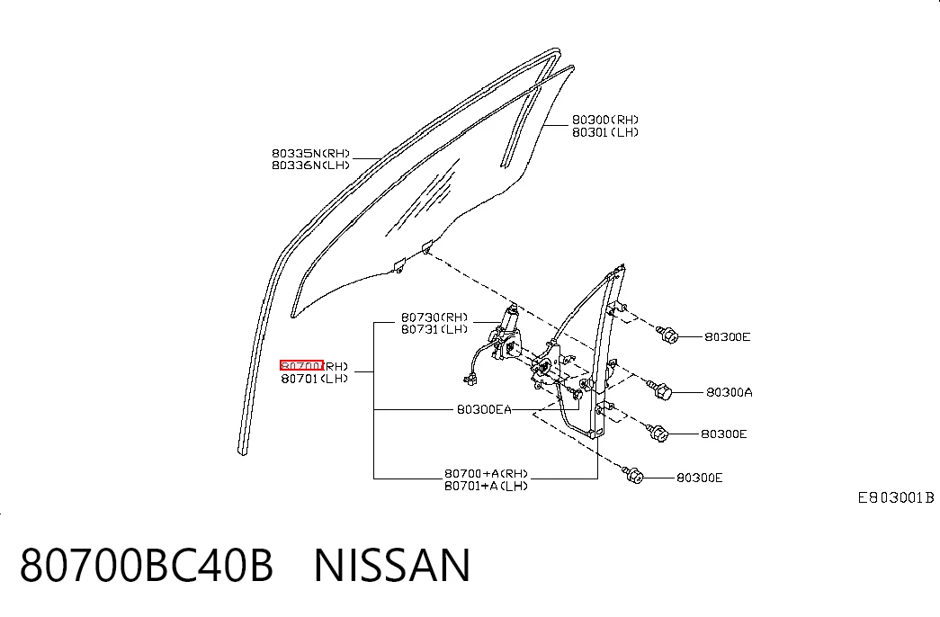 Mecanismo de acionamento de vidro da porta dianteira direita para Nissan Micra  K12