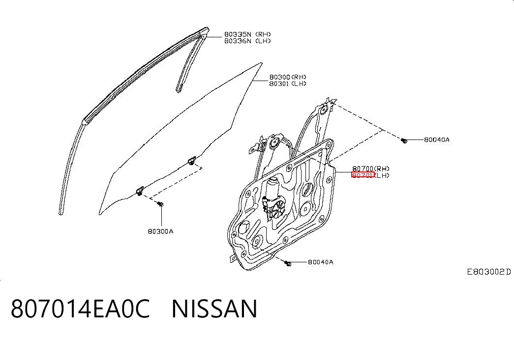  Mecanismo de acionamento de vidro da porta dianteira esquerda Nissan Qashqai II SUV (J11) (2013 - 2021) II