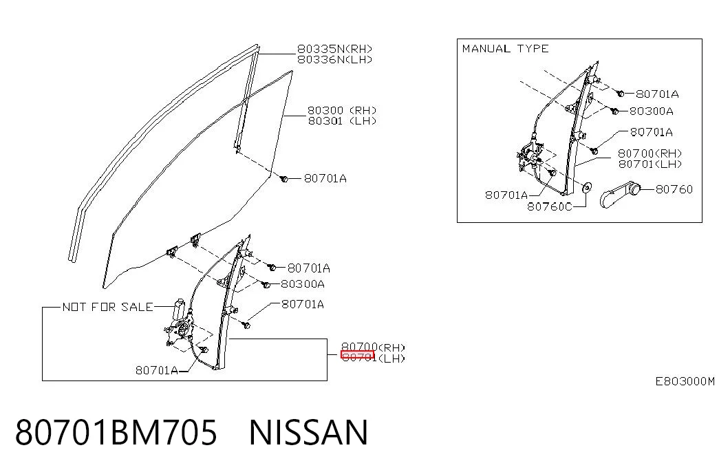 Mecanismo de acionamento de vidro da porta dianteira esquerda Nissan Almera preço, a partir de 56,80 USD