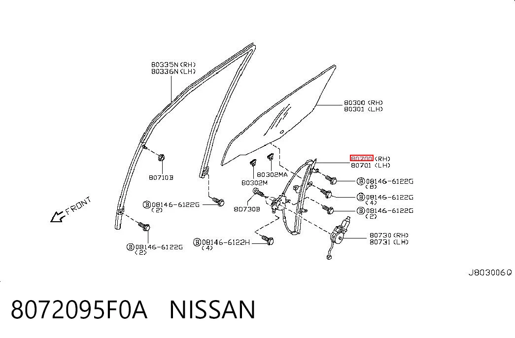 Mecanismo de acionamento de vidro da porta dianteira direita Nissan Almera  B10RS ao melhor preço