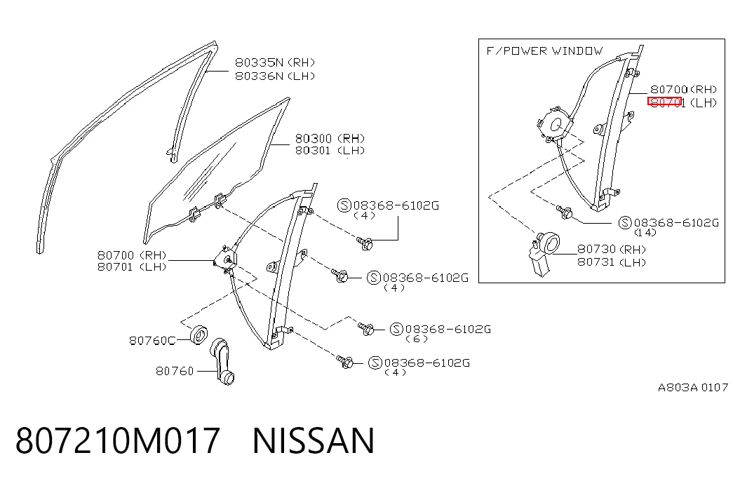 Mecanismo de acionamento de vidro da porta dianteira esquerda Nissan Almera I N15