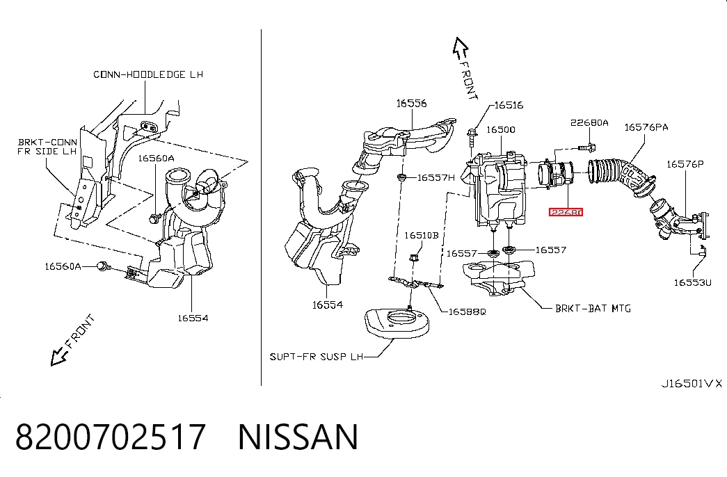 8200702517 Nissan/Infiniti Sensor de fluxo (consumo) de ar, medidor de consumo M.A.F. - (Mass Airflow)