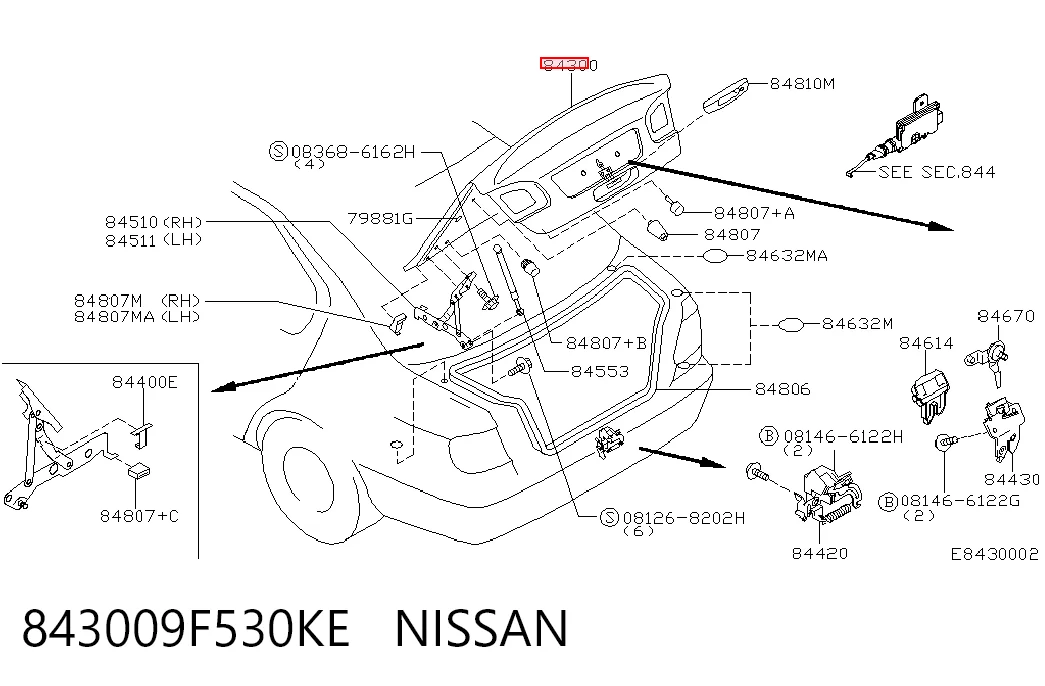 Tampa de porta-malas para Nissan Primera P11