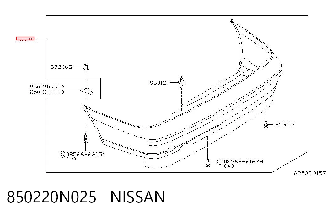 Pára-choque traseiro para Nissan Almera I N15