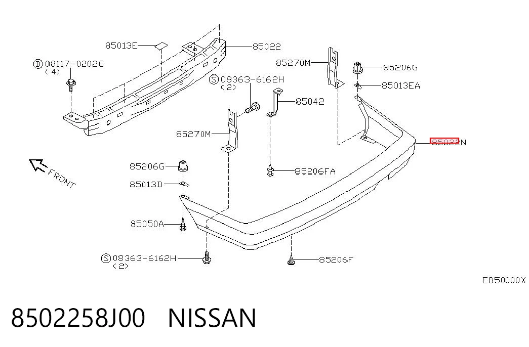 Pára-choque traseiro para Nissan Primera  P10