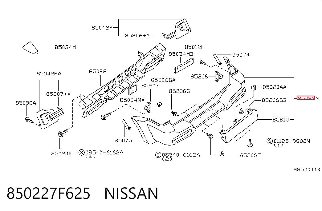 Pára-choque traseiro para Nissan Terrano R20