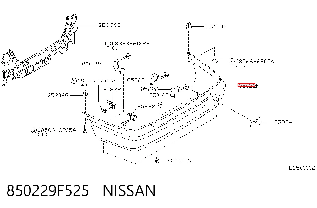 Pára-choque traseiro Nissan Primera  P11 ao melhor preço