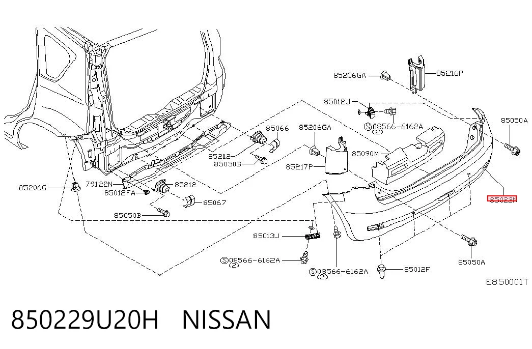 Pára-choque traseiro para Nissan Note  E11