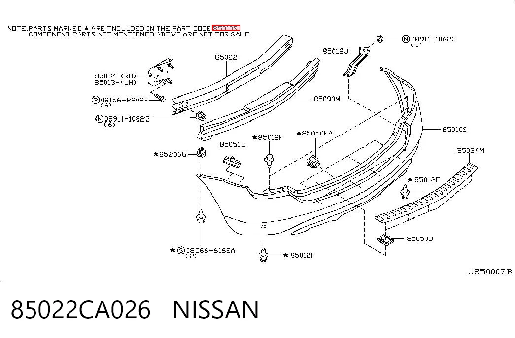 Pára-choque traseiro para Nissan Murano  Z50