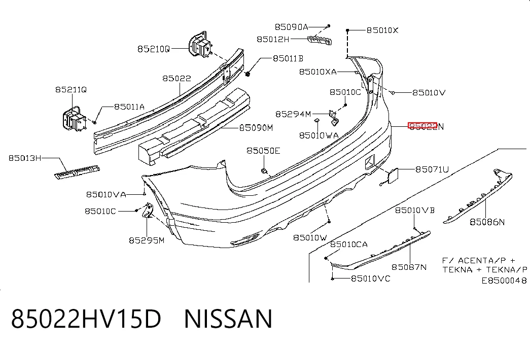 85022HV15D Nissan/Infiniti