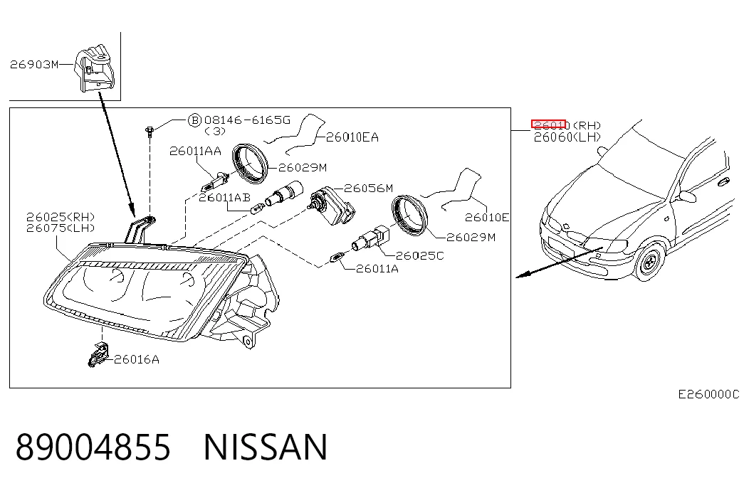 Luz direita Nissan Almera II N16