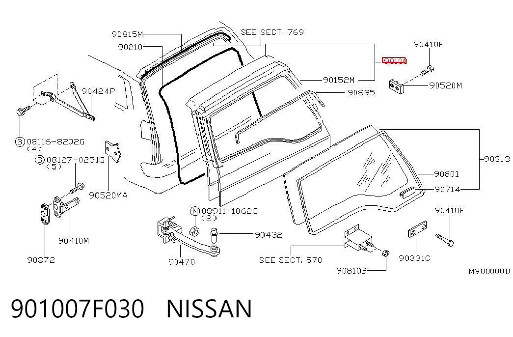 Porta traseira (3ª/5ª porta-malas (tampa de alcapão) Nissan Terrano II R20 ao melhor preço