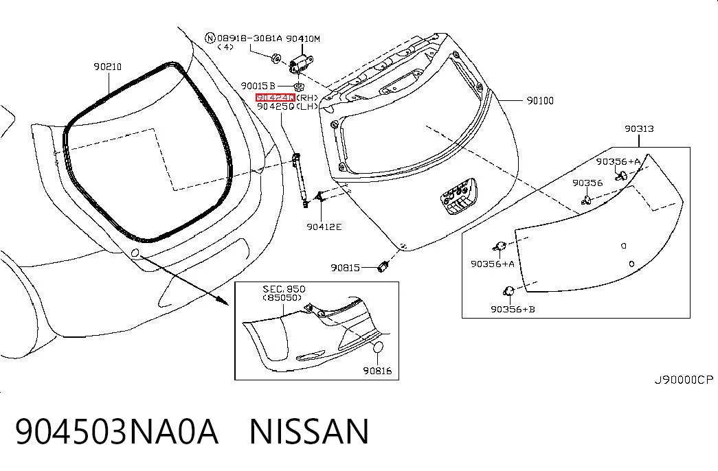 Amortecedor de tampa de porta-malas (de 3ª/5ª porta traseira) 430719153900 Magneti Marelli