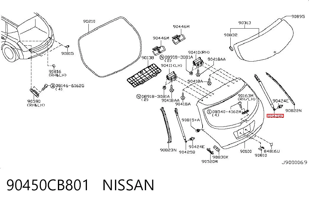 90450CB801 Nissan/Infiniti