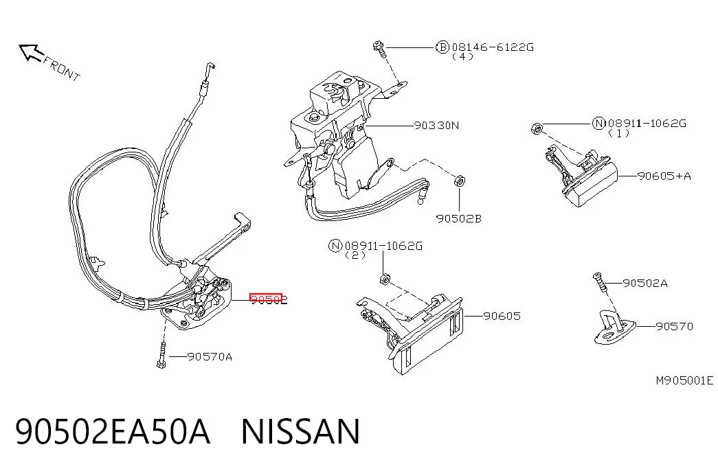 Fecho de tampa de porta-malas (de 3ª/5ª porta traseira) Nissan Pathfinder R51M ao melhor preço