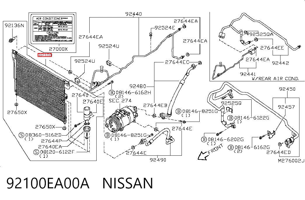 Radiador de aparelho de ar condicionado Nissan Navara NP300 III D40