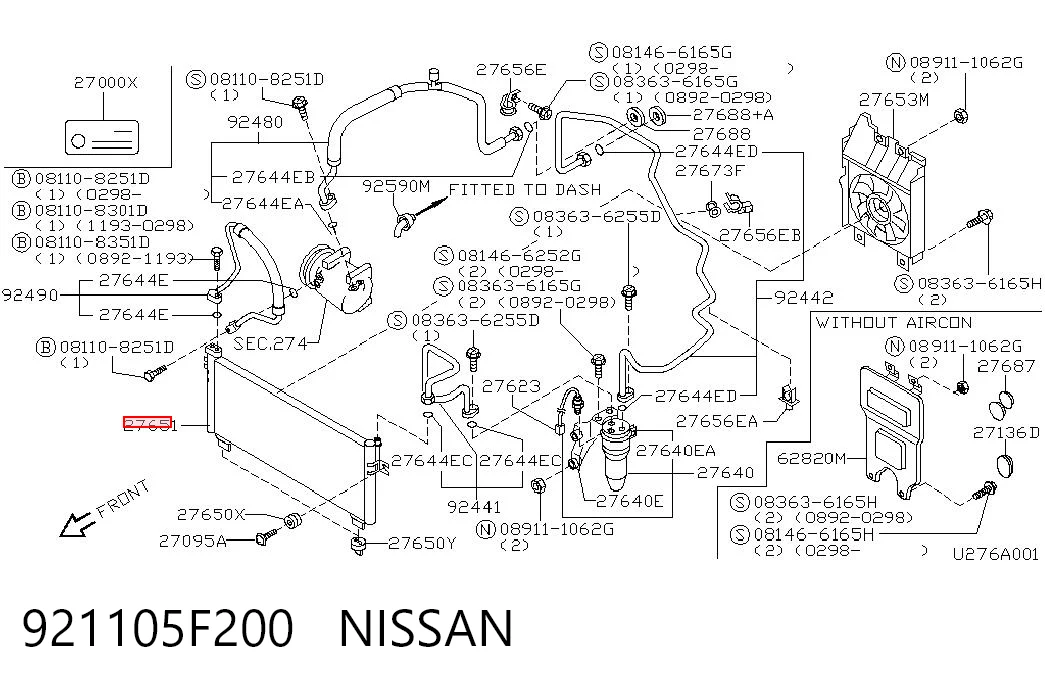 Radiador de aparelho de ar condicionado Nissan Micra  K10 ao melhor preço
