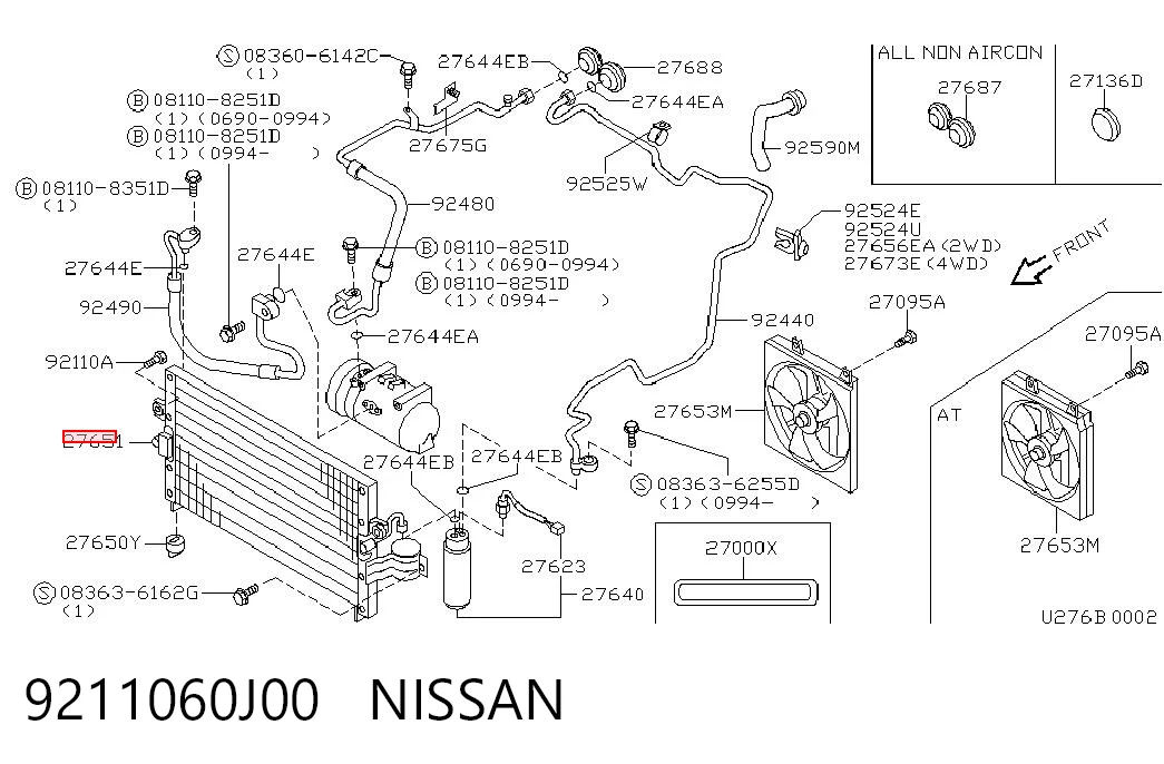 Radiador de aparelho de ar condicionado Nissan Primera  P10 ao melhor preço