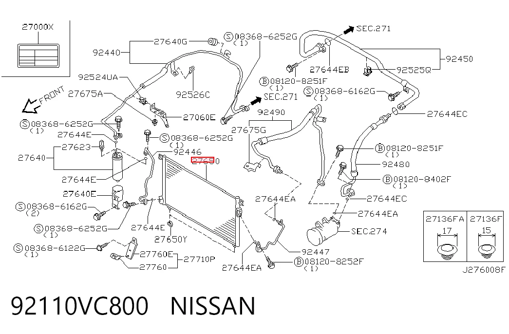  Radiador de aparelho de ar condicionado Nissan Patrol SUV (Y60) (1987 - 1997) 