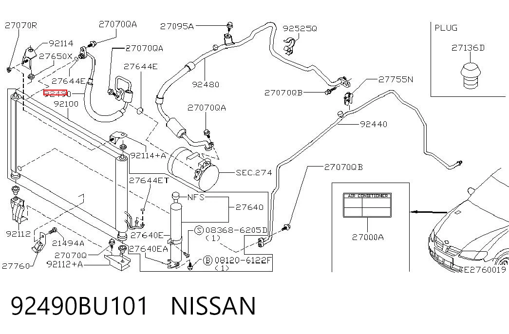92490BU101 Nissan/Infiniti