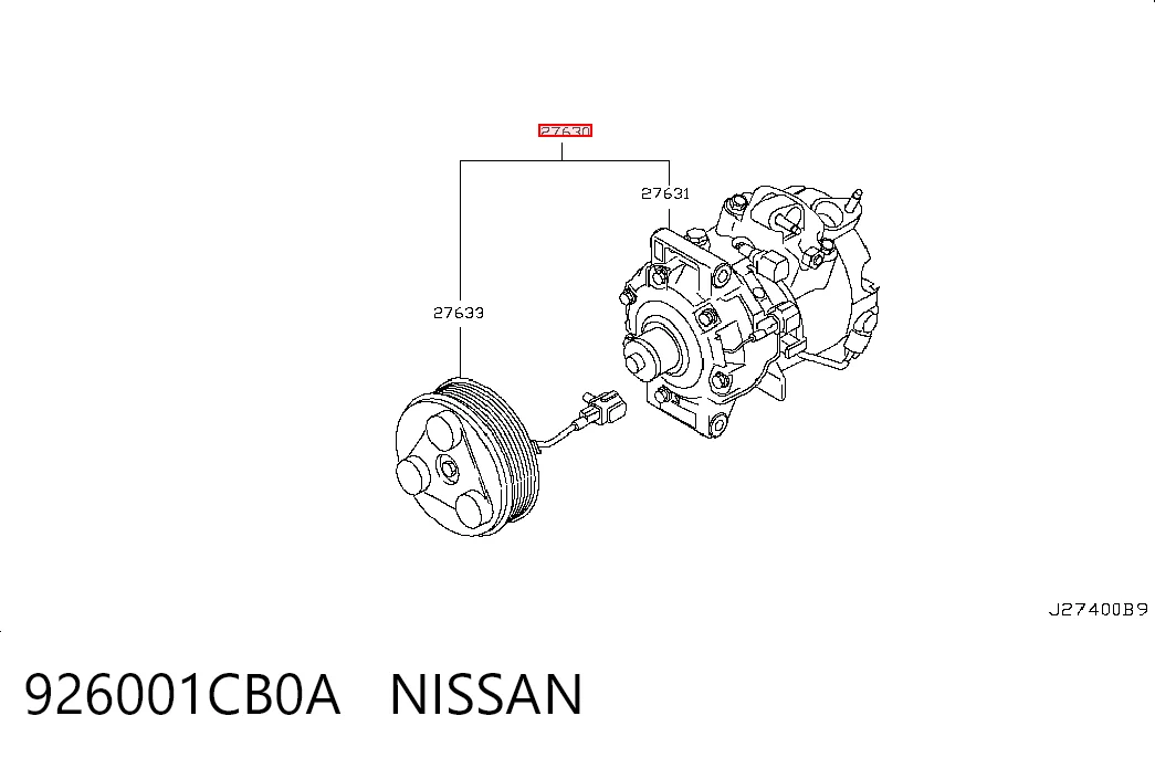 926001CB0A Nissan/Infiniti Compressor de aparelho de ar condicionado