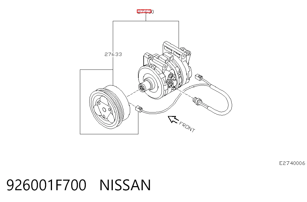 Compressor de aparelho de ar condicionado para Nissan Micra  K11