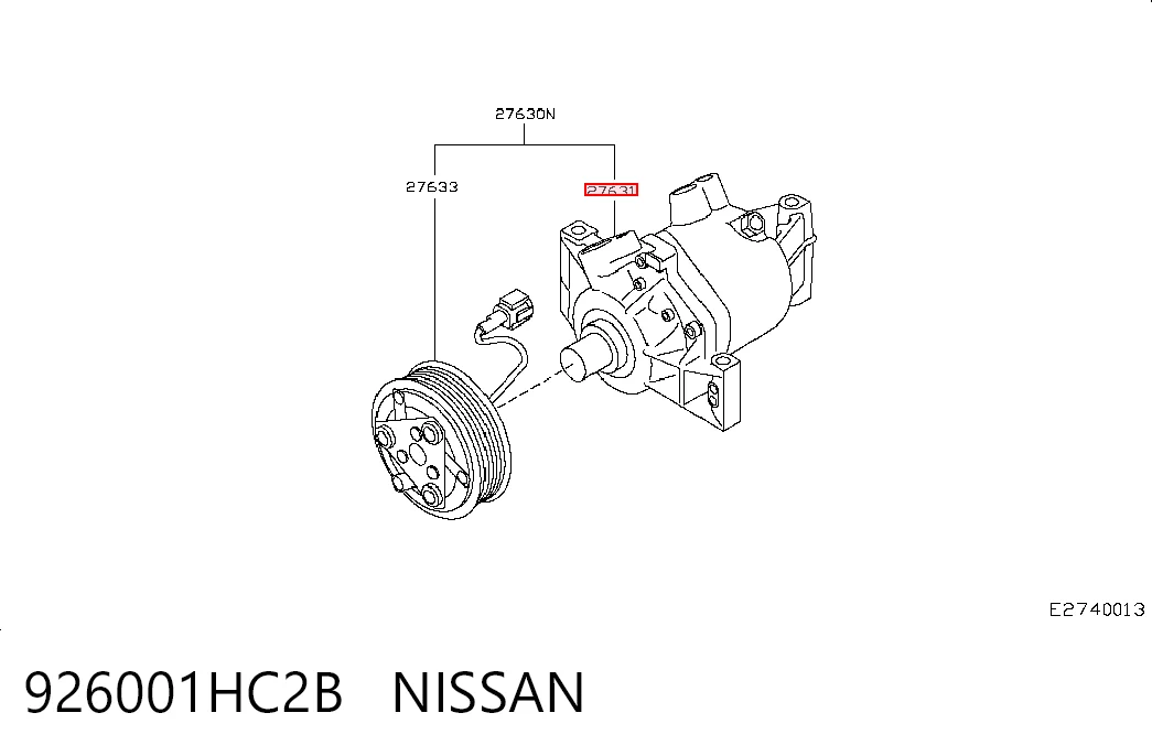926001HC2B Nissan/Infiniti Compressor de aparelho de ar condicionado